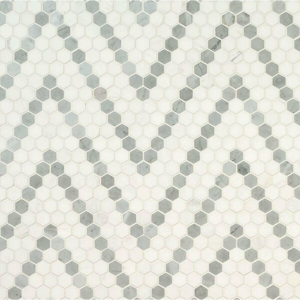 Msi Bianco Dolomite Sazi 10.94 x 13.74 Polished Marble Mosaic Floor And Wall Tile, 10PK ZOR-MD-0571